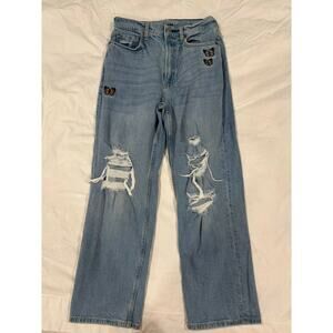 VTG Y2K Arizona Jean Co. Butterfly Wide Leg Jeans Size 7 juniors